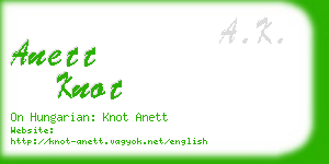 anett knot business card